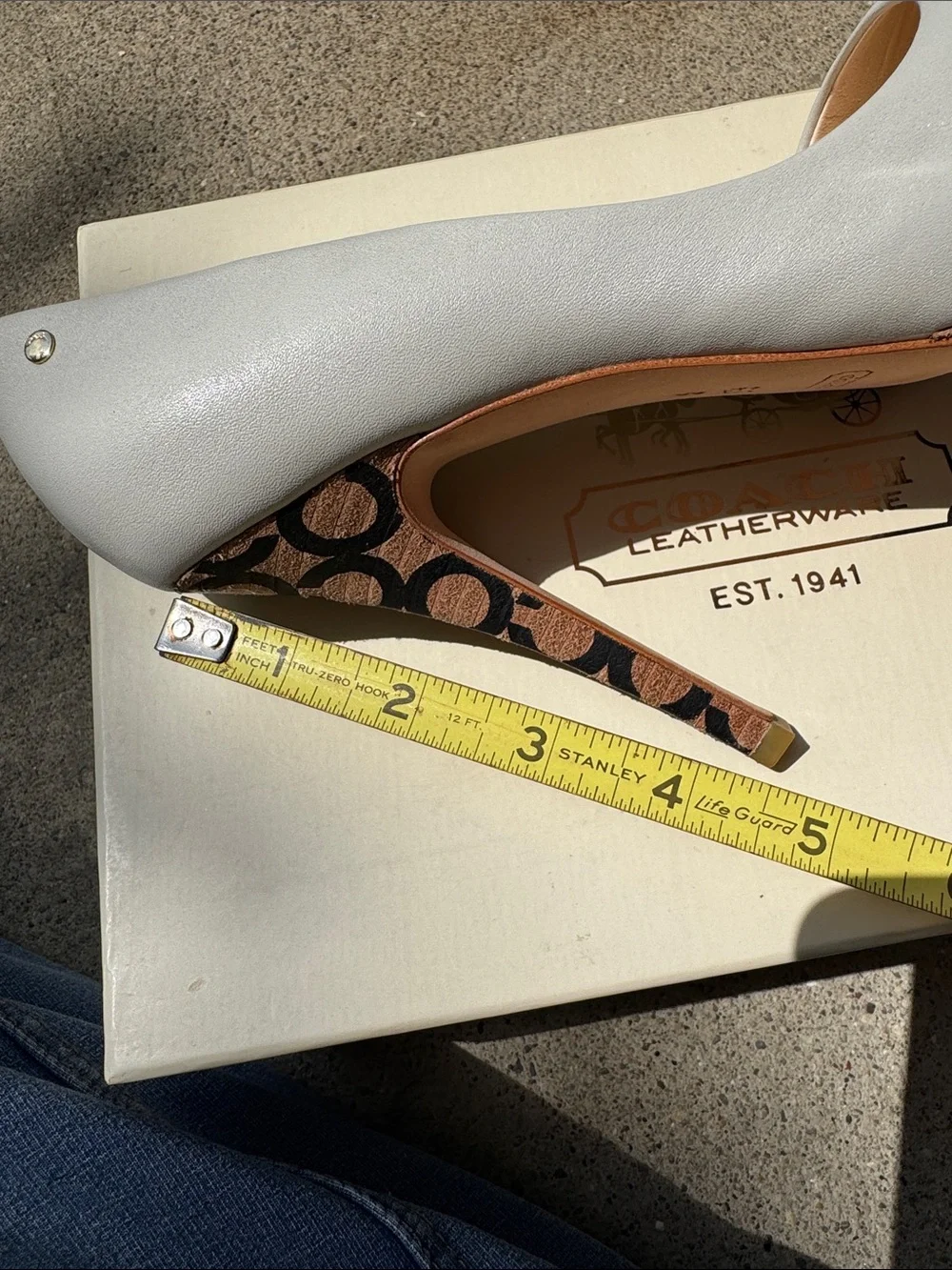 Coach NWB Round-Toe Platform Heels with Logo-Print Accents